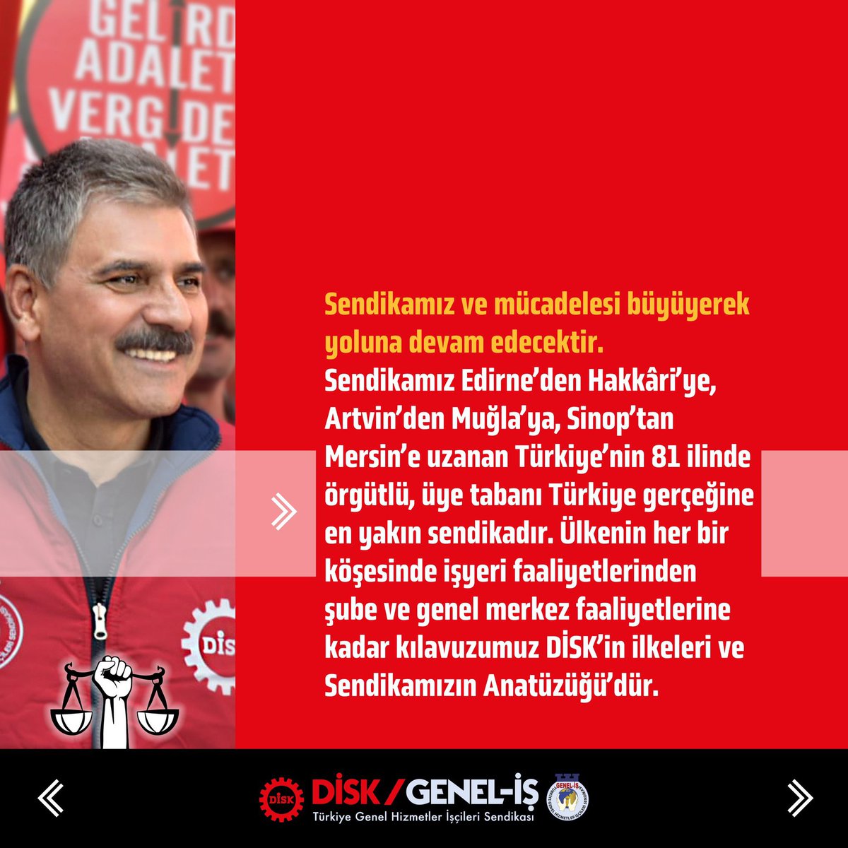 Sendikal Faaliyetler Suç Değildir! Genel Başkan İçin Özgürlük Talebi