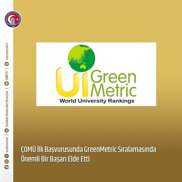 ÇOMÜ, GreenMetric 2024 Sıralaması'nda Yer Aldı