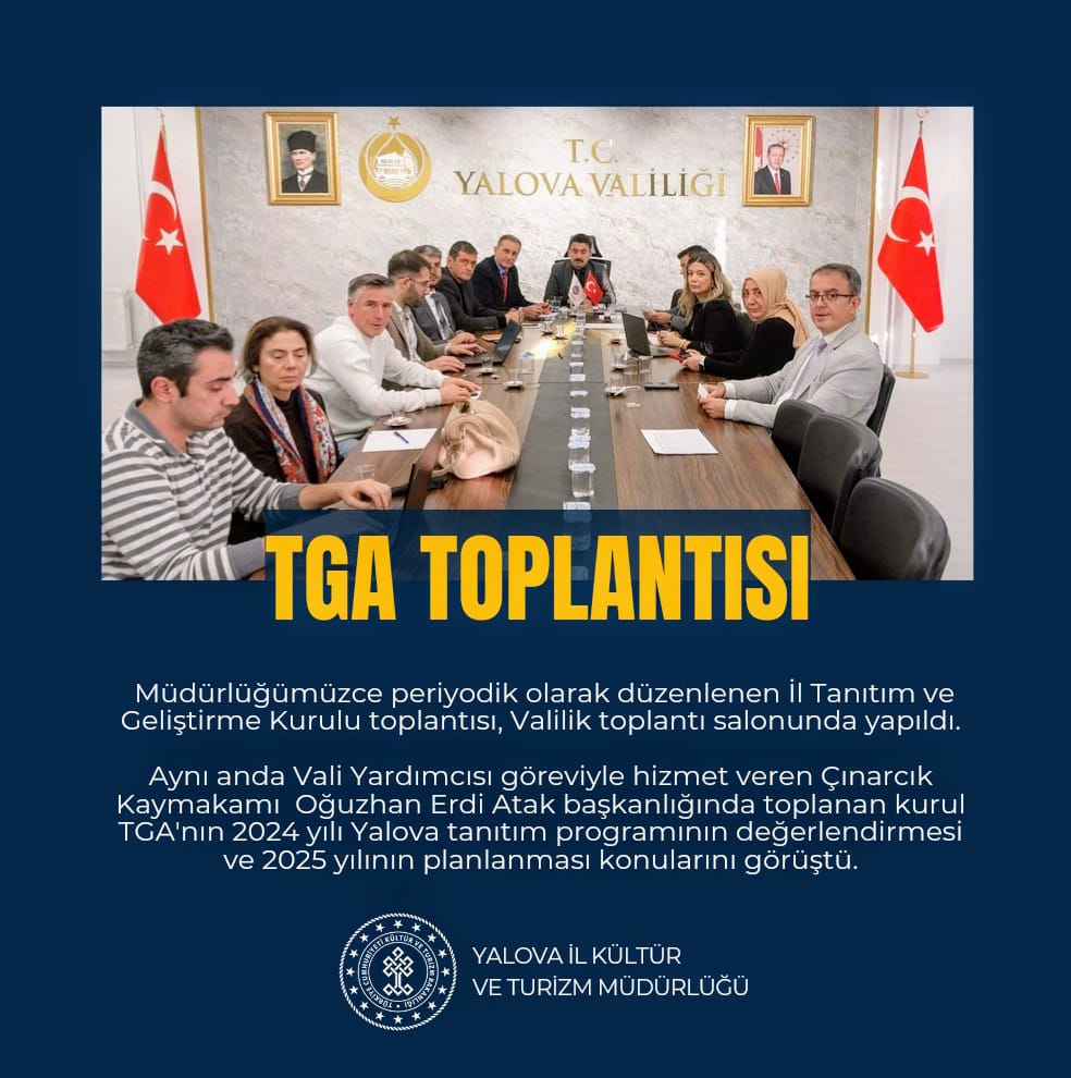 Yalova İl Tanıtım ve Geliştirme Kurulu Toplantısı Gerçekleştirildi