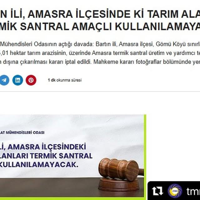 Bartın İli Amasra İlçesi'nde Tarım Alanları Termik Santral Amaçlı Kullanılamayacak