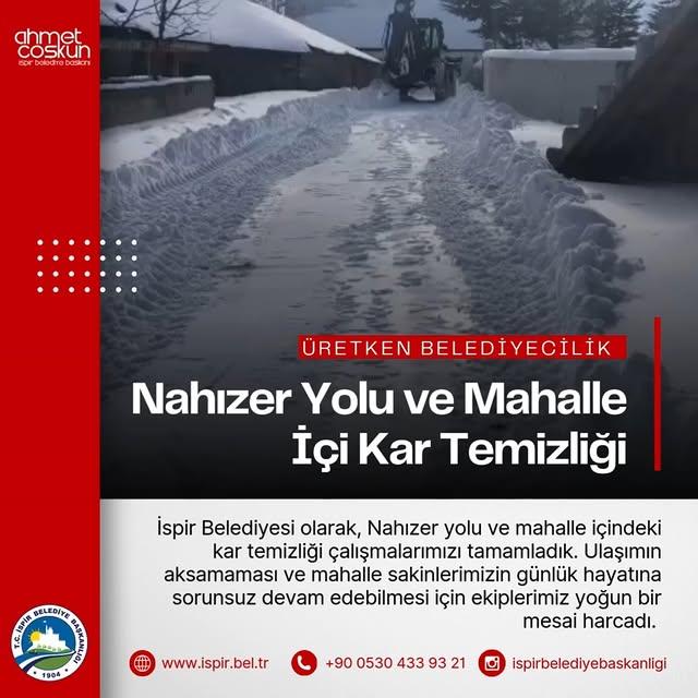 Ispir Belediyesi, Kar Temizliği Çalışmalarını Tamamladı