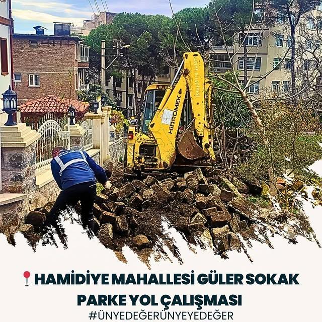 Ünye Belediyesi, Güler Sokak'ta Parke Yol Çalışmalarına Başladı