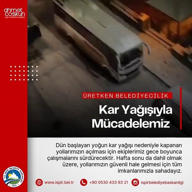 İspir'de Yoğun Kar Yağışı Nedeniyle Yollar Kapandı