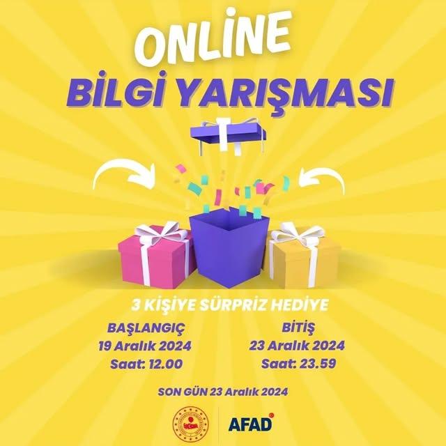 Zonguldak AFAD, Online Bilgi Yarışması Düzenliyor