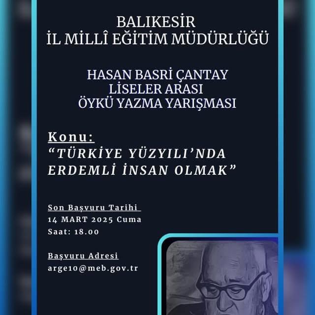 Hasan Basri Çantay Öykü Yazma Yarışması Başlıyor