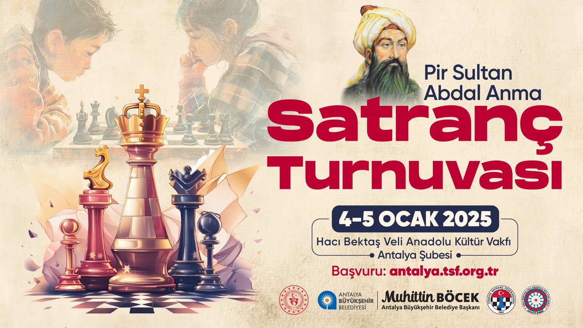 Antalya'da Pir Sultan Abdal Anma Satranç Turnuvası Düzenlenecek