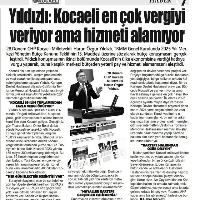 Kocaeli, Türkiye'deki Vergi Katkısıyla Problemleriyle Boğuşuyor