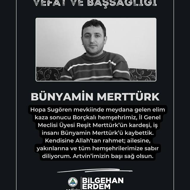 Artvin'de Sugören Mevkiinde Kaza: İş İnsanı Bünyamin Merttürk Hayatını Kaybetti