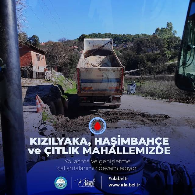 Ula Belediyesi Yol Bakım ve Genişletme Çalışmalarına Devam Ediyor